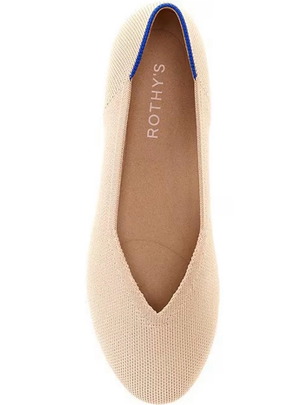 Rothy's a washable Round Toe Flat w/Blue Trim Size 8